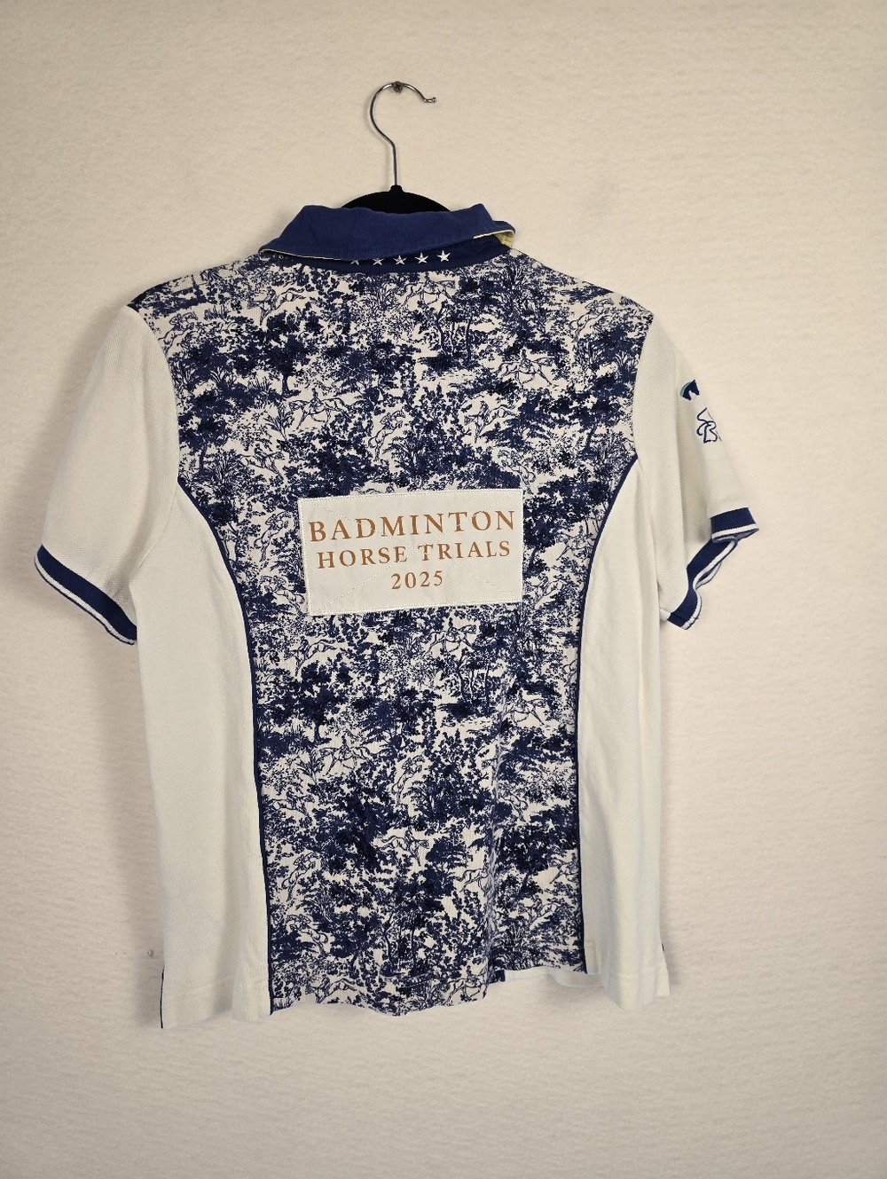 Joules Badminton Horse Trails Navy White Toile SSleeve Equestrian Polo Ladies 10 - Picture 12 of 13